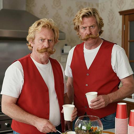 Intense Kitchen Portrait of Two Men