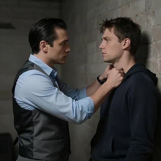 Tension in a Dimly Lit Room