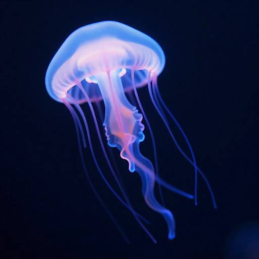 Neon Bioluminescent Jellyfish 3D