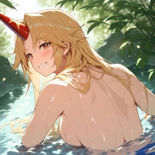 Enchanting Girl with Horns in Nature