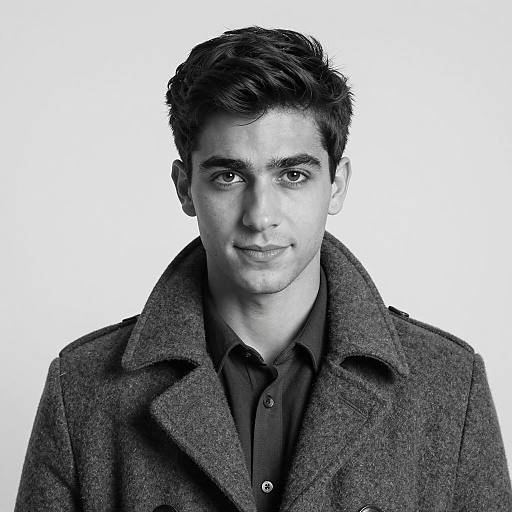 Elegant Black-and-White Portrait of a Young Man