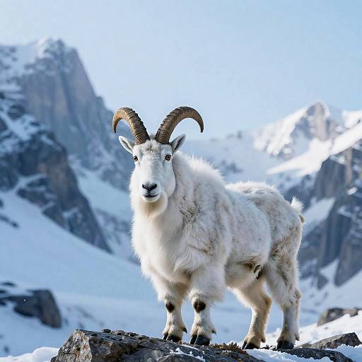 Long-Exposure Mountain Goat Portrait
