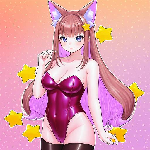 Illustration of Annytf, indie virtual youtuber in the style of Nollety