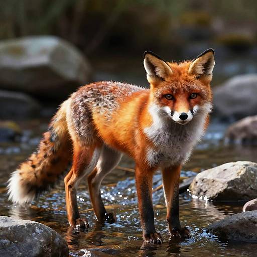 Vivid Digital Painting of Red Fox