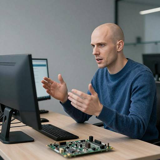 Bald Man in Modern Office Setting