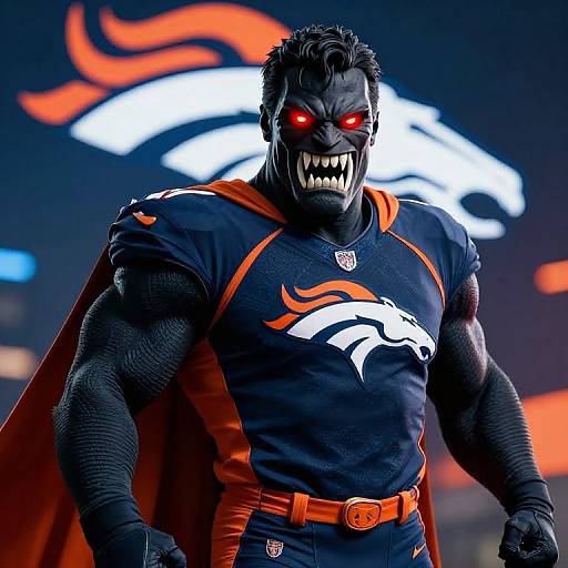 Dark Superhero Denver Broncos Mascot