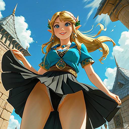 Princess Zelda Windy Pose Artwork