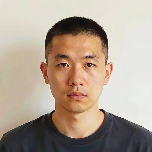 Portrait of Asian Man with Crew Cut Haircut