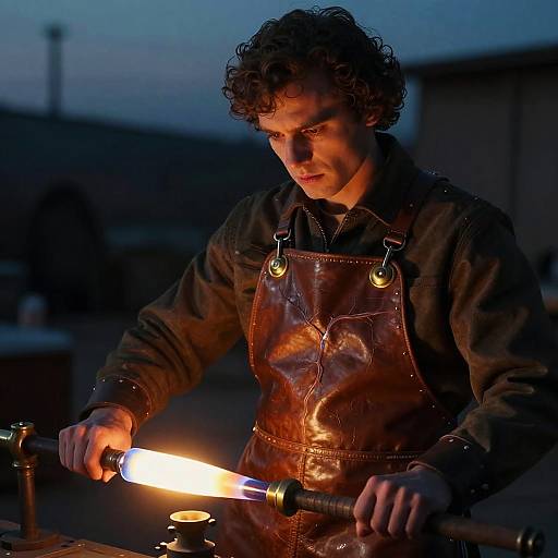 Twilight Glassblower at Work