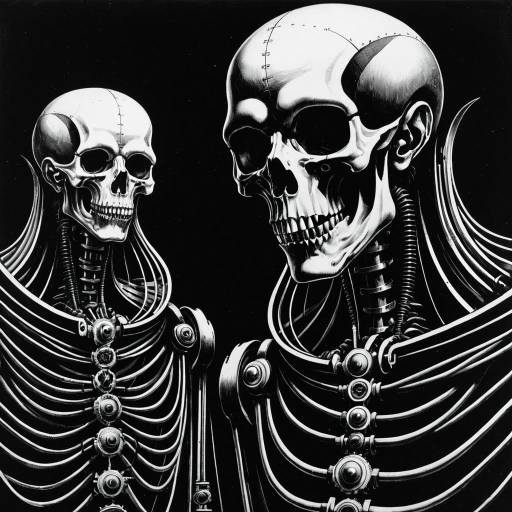 Mechanical Skeleton Beings Illustration