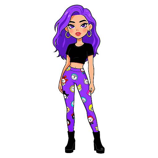 Pop Culture Woman in Stylish Outfit