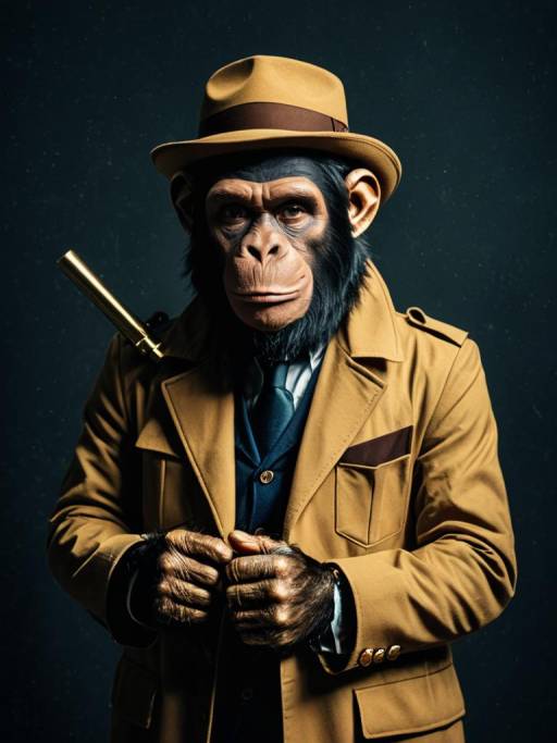 Realistic Detective Chimp Cosplay Photo