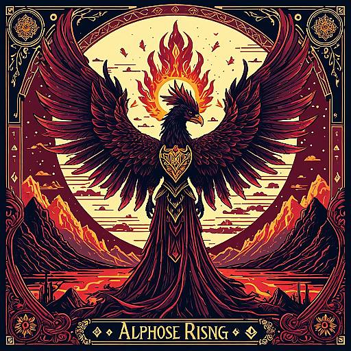 Majestic Phoenix Rising Tarot Card