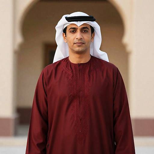 Man in Traditional Jalabiya Attire