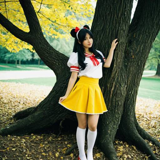Young Woman in Charmy Cosplay Outdoors