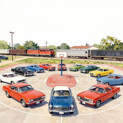 Dali-Inspired Texas Car Show Scene