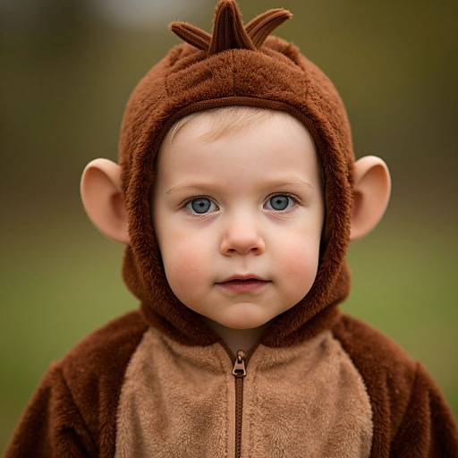 Child in Brown Monkey Costume