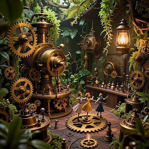 Steampunk Inventor's Enchanted Workshop
