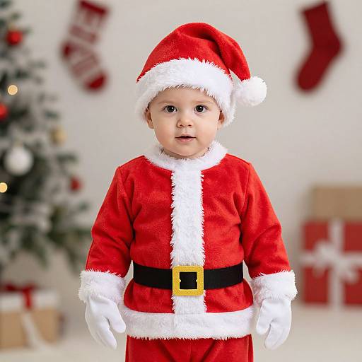 Baby Boy in Santa Bunting Costume
