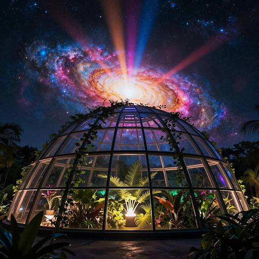 Hovering Botanical Dome in Galaxy