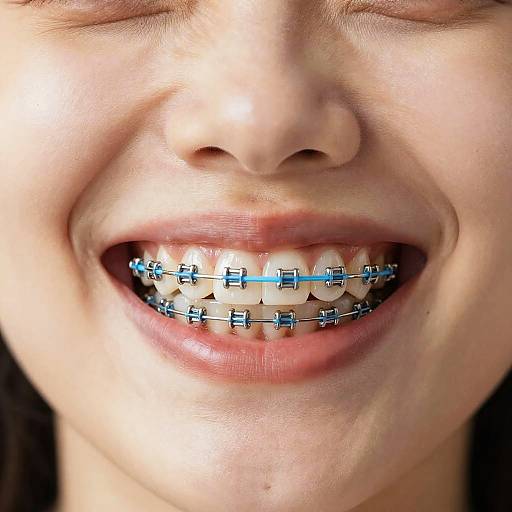 Joyful Smile with Light Blue Braces