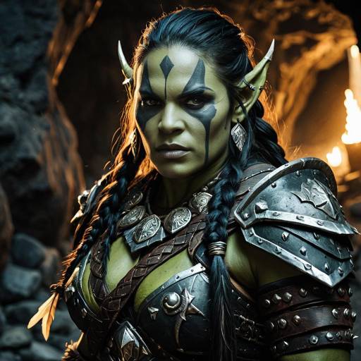 Fierce Orc Warrior in Cavern Scene