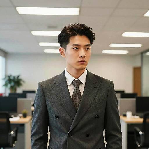 Textured Quiff Businessman in Suit