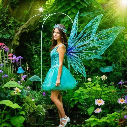 Mischievous Fairy in Enchanted Garden Mischievous Fairy in Enchanted Garden