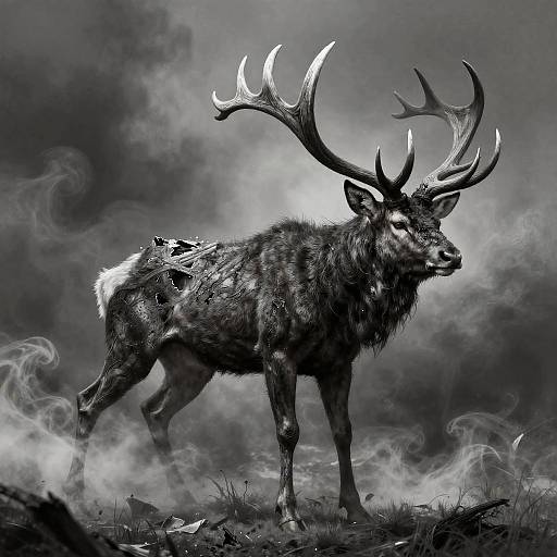 Haunting Dark Deformed Daemon Stag