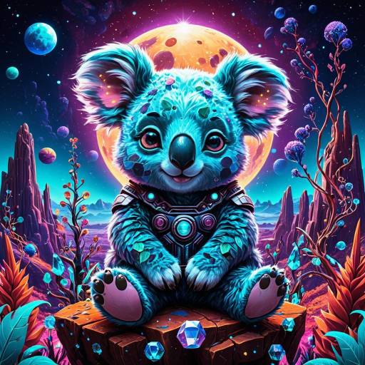 Cute Alien Koala on Titan