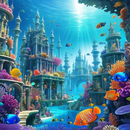 Enchanting Underwater City with Coral Reefs