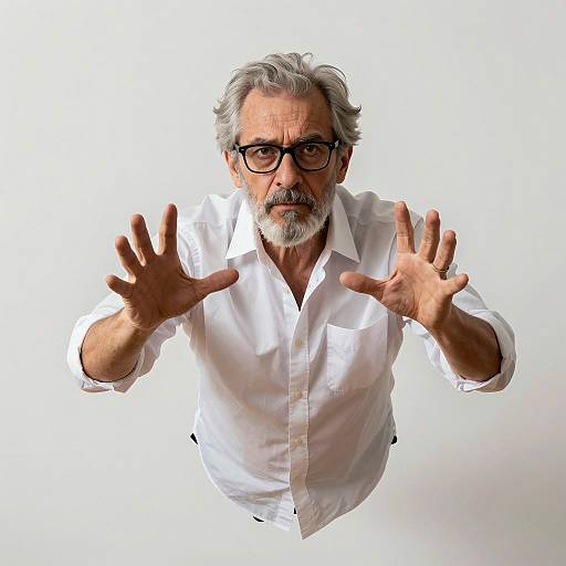 Determined Older Man in Realistic Style