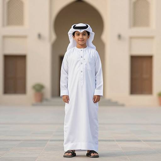 Boy in Traditional Arab Sheikh Dress