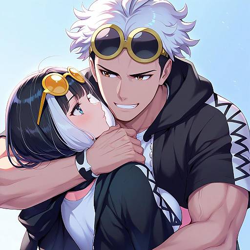 Illustration of Guzma (pokemon), pokemon in the style of Nishimura eri