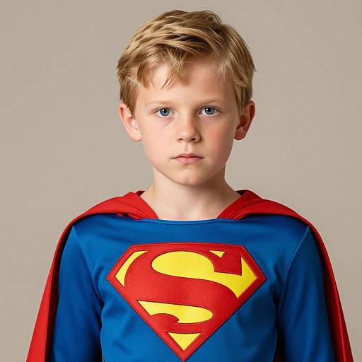 Realistic Boy in Superman Costume