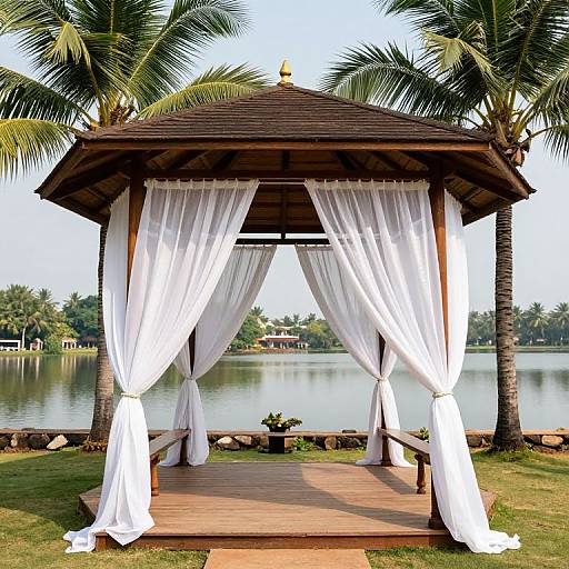 Romantic Lakeside Wedding Gazebo Setup