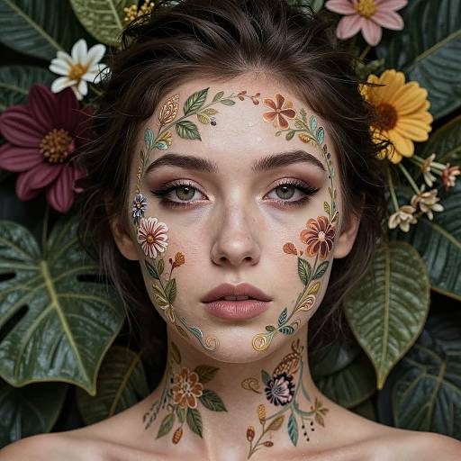 Ultra-Realistic Floral Woman Portrait