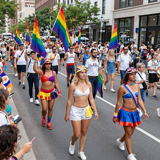 Vibrant LGBTQ+ Parade in City Street