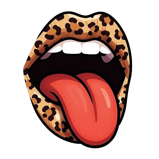 Bold Leopard Print Rock & Roll Mouth