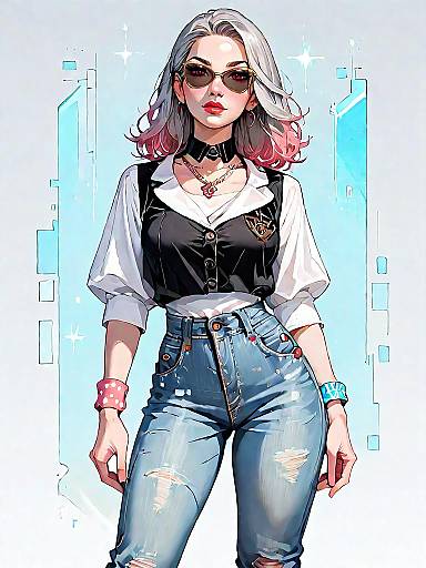 Stylish Young Woman in Casual Outfit