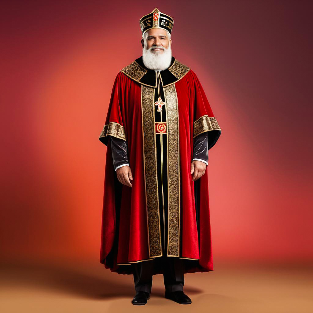 Delighted Elderly Gentleman in Sinterklaas Robes