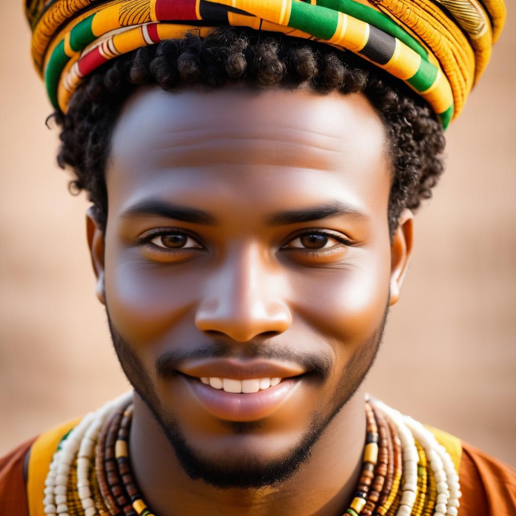 Strong African Man Embracing Traditional Beauty