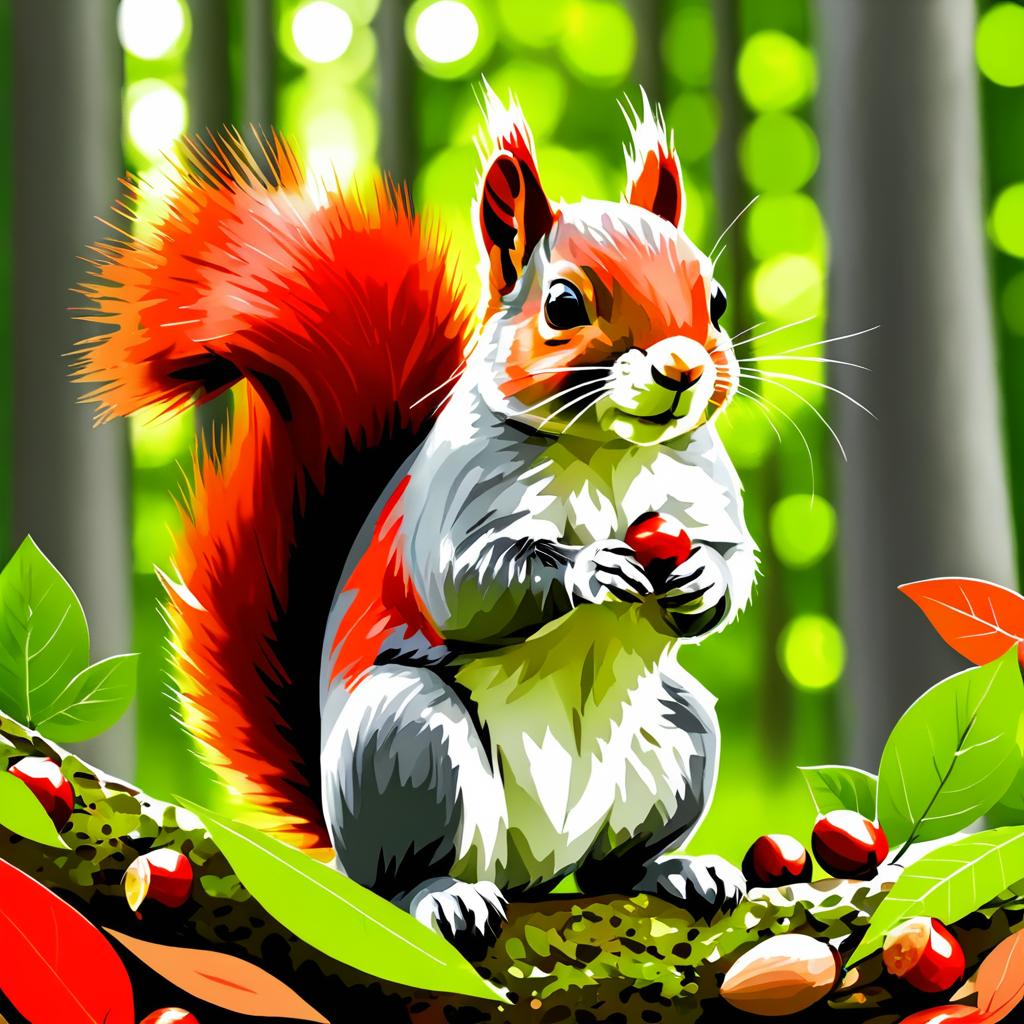 Agile Squirrel in a Vibrant Forest