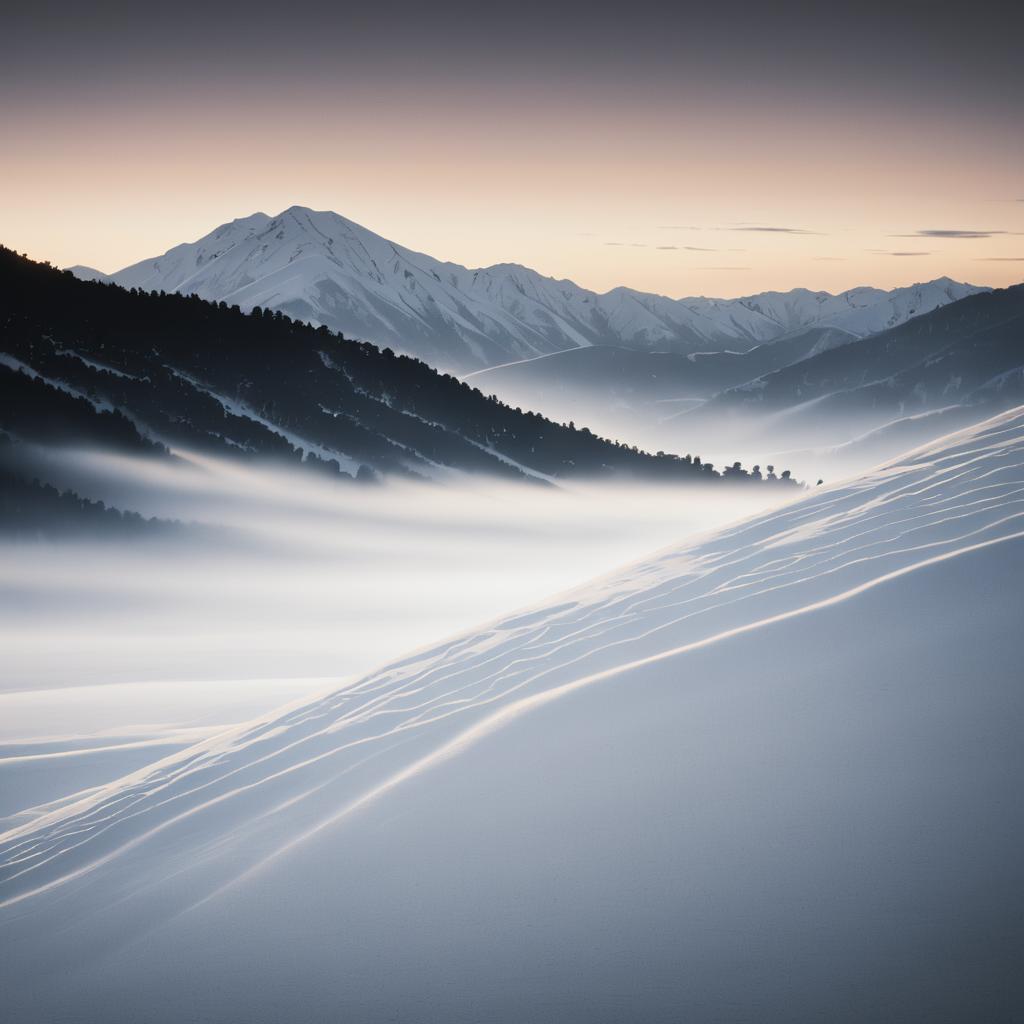 Ethereal Dawn in a Snowy Basin