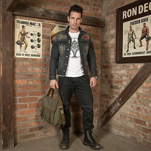 Rugged Man in Vintage Urban Setting