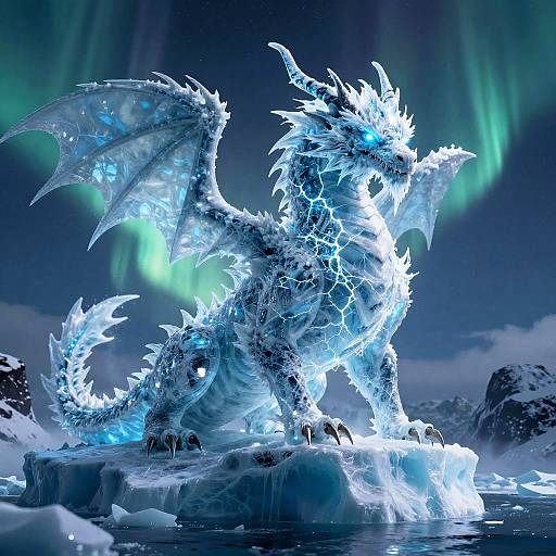 Giant Ice Dragon on Iceberg