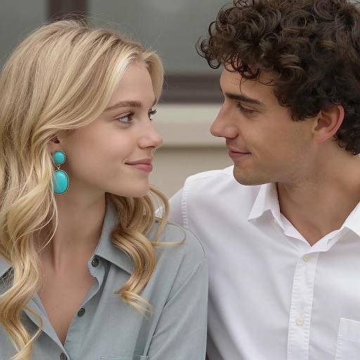 Intimate Close-Up of Young Couple