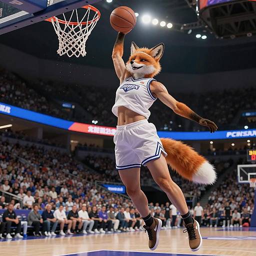 Dynamic Sports Portrait of Athletic Fox