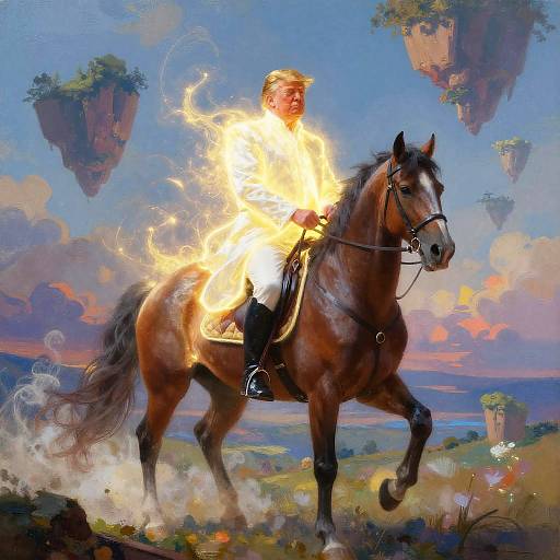 Surreal Trump on Mystical Horse