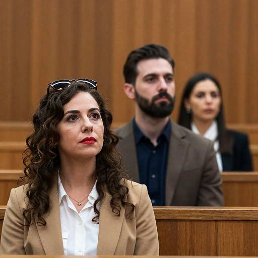 Courtroom Scene with Three Characters